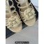 Chanel Lambskin tubular Heel Sandals with Camellia Beige 2024