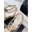 Chanel Lambskin tubular Heel Sandals with Camellia Beige 2024