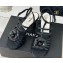 Chanel Lambskin tubular Heel Sandals with Camellia Black 2024