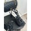 Chanel Lambskin tubular Heel Sandals with Camellia Black 2024