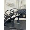 Chanel Lambskin tubular Heel Sandals with Camellia Black 2024