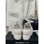 Chanel Lambskin tubular Platform Sandals with Ankle Strap and Camellia White 2024