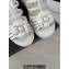 Chanel Lambskin tubular Platform Sandals with Ankle Strap and Camellia White 2024