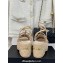 Chanel Lambskin tubular Platform Sandals with Ankle Strap and Camellia Beige 2024