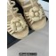 Chanel Lambskin tubular Platform Sandals with Ankle Strap and Camellia Beige 2024