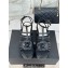 Chanel Lambskin tubular Platform Sandals with Ankle Strap and Camellia Black 2024