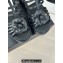 Chanel Lambskin tubular Platform Sandals with Ankle Strap and Camellia Black 2024