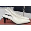 Loro Piana Heel 6.5cm Rebecca Slingbacks in Calfskin White 2024