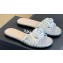Chanel Lambskin tubular Mules with Camellia Silver 2024
