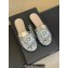 Chanel Lambskin tubular Mules with Camellia Silver 2024