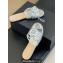 Chanel Lambskin tubular Mules with Camellia Silver 2024