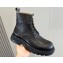 Dior Buffalo Lace-Up Men's Boots in Black Smooth Calfskin Debossed with Dior Oblique Motif
