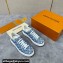 Louis Vuitton Monogram denim Time Out Women/Men Sneakers Light Blue