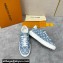 Louis Vuitton Monogram denim Time Out Women/Men Sneakers Light Blue