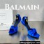 Balamin Heel 9.5cm Uma Satin Silk Sandals Blue 2024