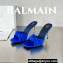 Balamin Heel 9.5cm Uma Satin Silk Mules Blue 2024