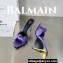 Balamin Heel 9.5cm Uma Satin Silk Mules Purple 2024