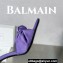 Balamin Heel 9.5cm Uma Satin Silk Mules Purple 2024