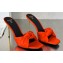 Balamin Heel 9.5cm Uma Satin Silk Mules Orange 2024