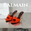 Balamin Heel 9.5cm Uma Satin Silk Mules Orange 2024