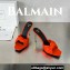 Balamin Heel 9.5cm Uma Satin Silk Mules Orange 2024