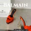 Balamin Heel 9.5cm Uma Satin Silk Mules Orange 2024