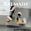 Balamin Heel 9.5cm Uma Shearling and Pearl Sandals Beige 2024