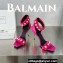 Balamin Heel 9.5cm Uma Shearling and Pearl Sandals Fuchsia 2024