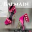 Balamin Heel 9.5cm Uma Shearling and Pearl Sandals Fuchsia 2024