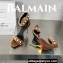 Balamin Heel 9.5cm Uma Shearling and Pearl Sandals Brown 2024