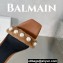 Balamin Heel 9.5cm Uma Shearling and Pearl Sandals Brown 2024