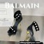 Balamin Heel 9.5cm Uma Shearling and Pearl Sandals Black 2024