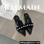 Balamin Shearling and Pearl Coin Mules Black 2024