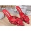 Manolo Blahnik Heel 7cm MAYSALEBI Mesh Checkered Mules Red