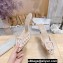 Manolo Blahnik Heel 7cm MAYSALEBI Mesh Checkered Mules Beige