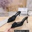 Manolo Blahnik Heel 7cm MAYSALEBI Mesh Checkered Mules Black