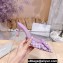 Manolo Blahnik Heel 7cm MAYSALEBI Mesh Checkered Mules Purple