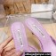 Manolo Blahnik Heel 7cm MAYSALEBI Mesh Checkered Mules Purple