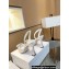 Manolo Blahnik Heel 9cm Prietasli Crystal and Pearl Buckle Satin Slingback Pumps White