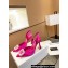 Manolo Blahnik Heel 9cm Prietasli Crystal and Pearl Buckle Satin Slingback Pumps Fuchsia
