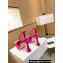Manolo Blahnik Heel 9cm Prietasli Crystal and Pearl Buckle Satin Slingback Pumps Fuchsia