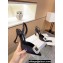 Manolo Blahnik Heel 9cm Prietasli Crystal and Pearl Buckle Satin Slingback Pumps Black