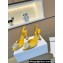 Manolo Blahnik Heel 9cm Prietasli Crystal Buckle Satin Slingback Pumps Yellow
