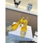 Manolo Blahnik Heel 9cm Prietasli Crystal Buckle Satin Slingback Pumps Yellow