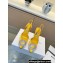 Manolo Blahnik Heel 9cm Prietasli Crystal Buckle Satin Slingback Pumps Yellow
