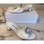 Manolo Blahnik Heel 5.5cm Satin Embellished Laalita Mules White