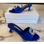 Manolo Blahnik Heel 5.5cm Satin Embellished Laalita Mules Blue