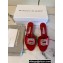 Manolo Blahnik Heel 5.5cm Satin Embellished Laalita Mules Red