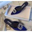 Manolo Blahnik Heel 1.5cm Satin Embellished Sigulona Flat Mules Blue