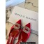 Manolo Blahnik Heel 1.5cm Satin Embellished Sigulona Flat Mules Red